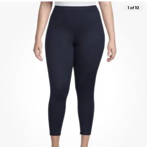 Terra and Sky Navy Soft Brushed Leggings Plus 0X (14W) NEW